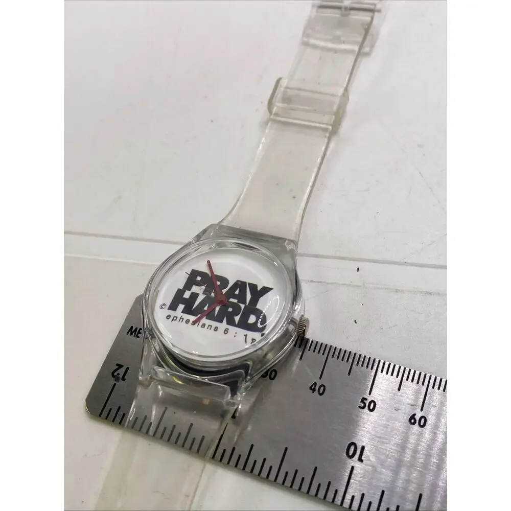 Vintage Pray Hard Watch Clear Watch New Battery